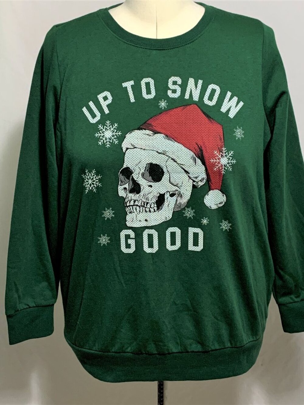Torrid Sweatshirt Christmas Up To Snow Good Skull Santa Hat Plus Size 4 26